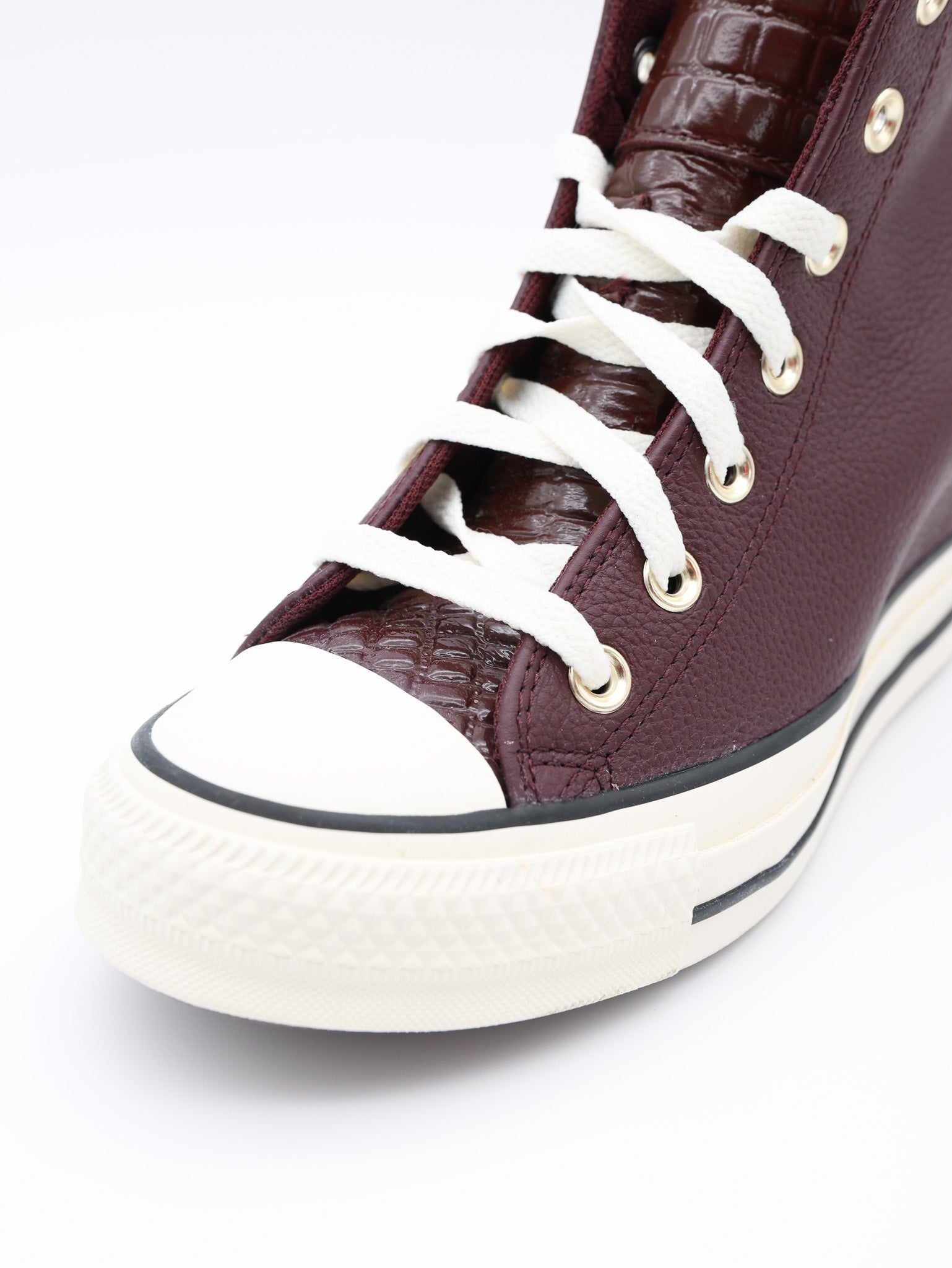Converse Sneaker Ladies Wedge Hi Croc Leather Bloodstone-Egret